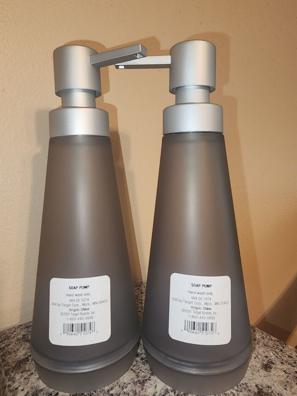 2- Room Essentials Easy-To-Use Soap/Lotion Pump gray| Plastic
